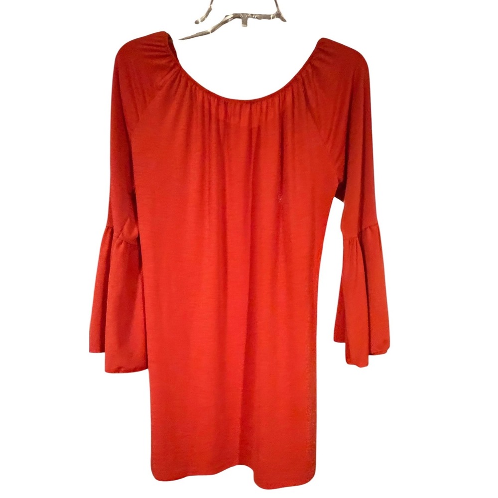 Spense Womens Burnt Orange Bell Sleeve Off Shoulder Boho Blouse Top Size M - Picture 3 of 11